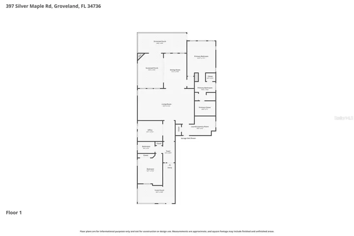 Property floor plan for 397 Silver Maple Rd.