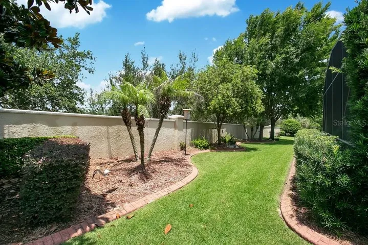 Professionally landscaped backyard