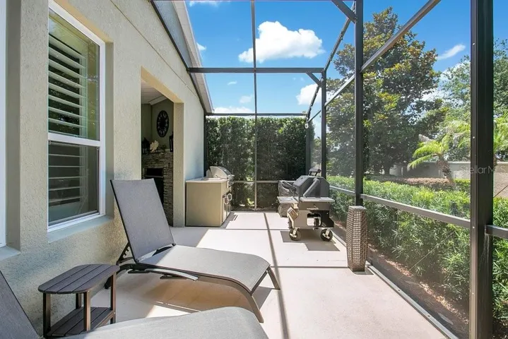 Extended porch with built in gas grill