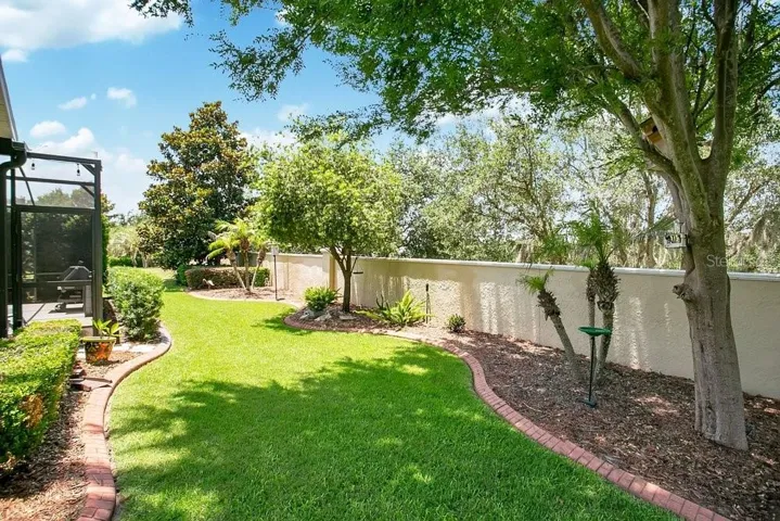 Professionally landscaped backyard