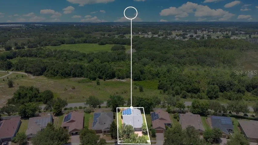 Aerial view of the home