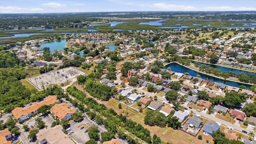 Aeial view of neighborhood