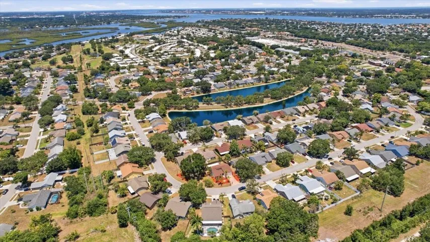 Aerial view of neighborhood