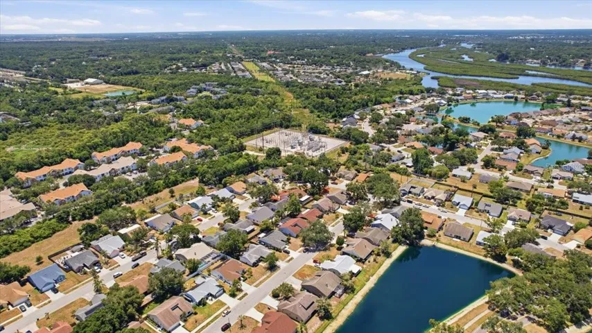 Aerial view of neighborhood