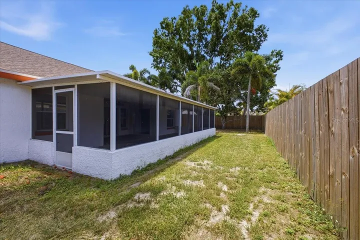 Fenced in backyard
