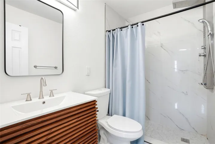 updated Guest bath with walk-in shower