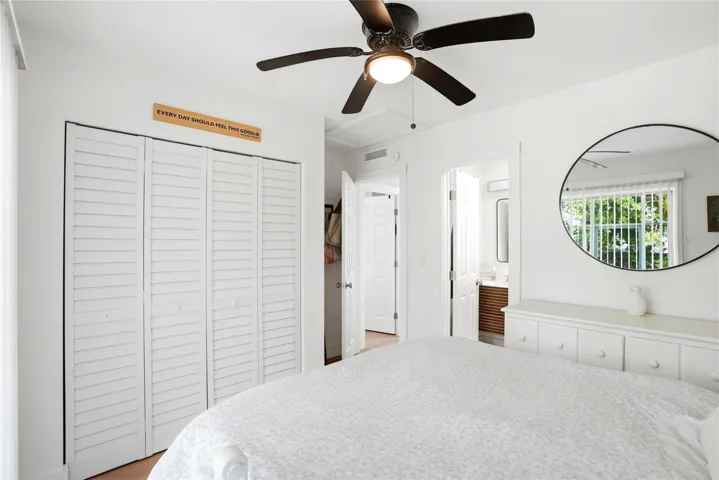 Primary bedroom with ample closet space