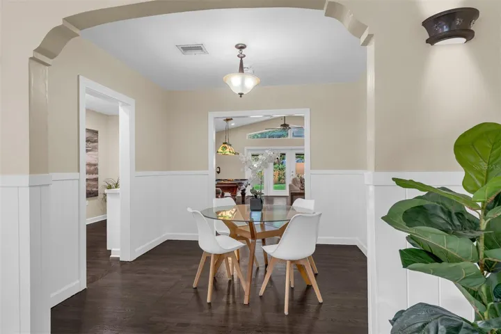 Inset flooring detail in the dining room (come take a look)