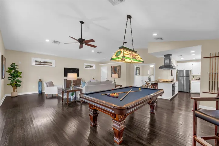 Family room connected to the kitchen