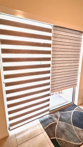 Deluxe Room Darkening Zebra Dual Shades with Remote throughout the house