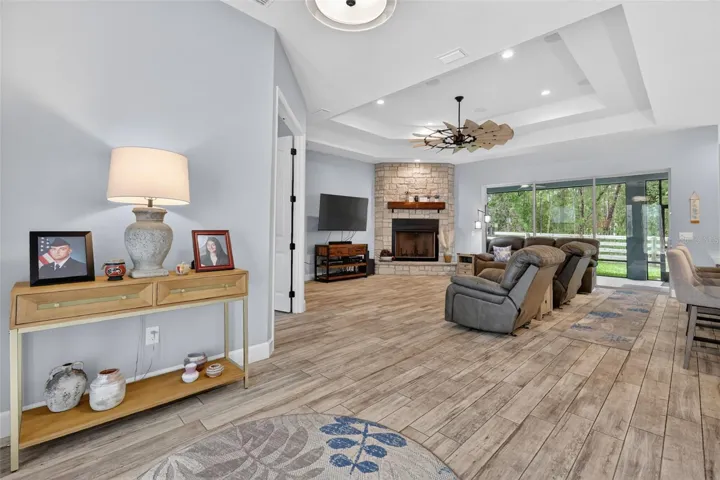Thoughtfully designed entry and family room connection