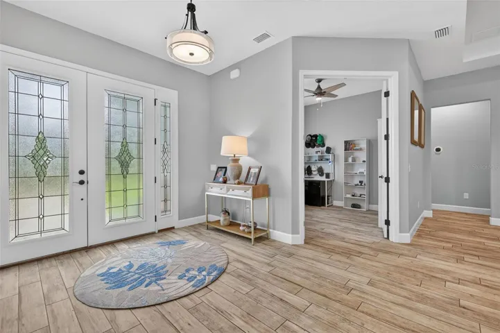 Entryway with adjacent home office