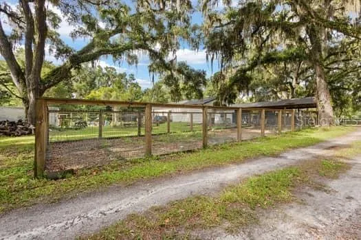 fenced dog run