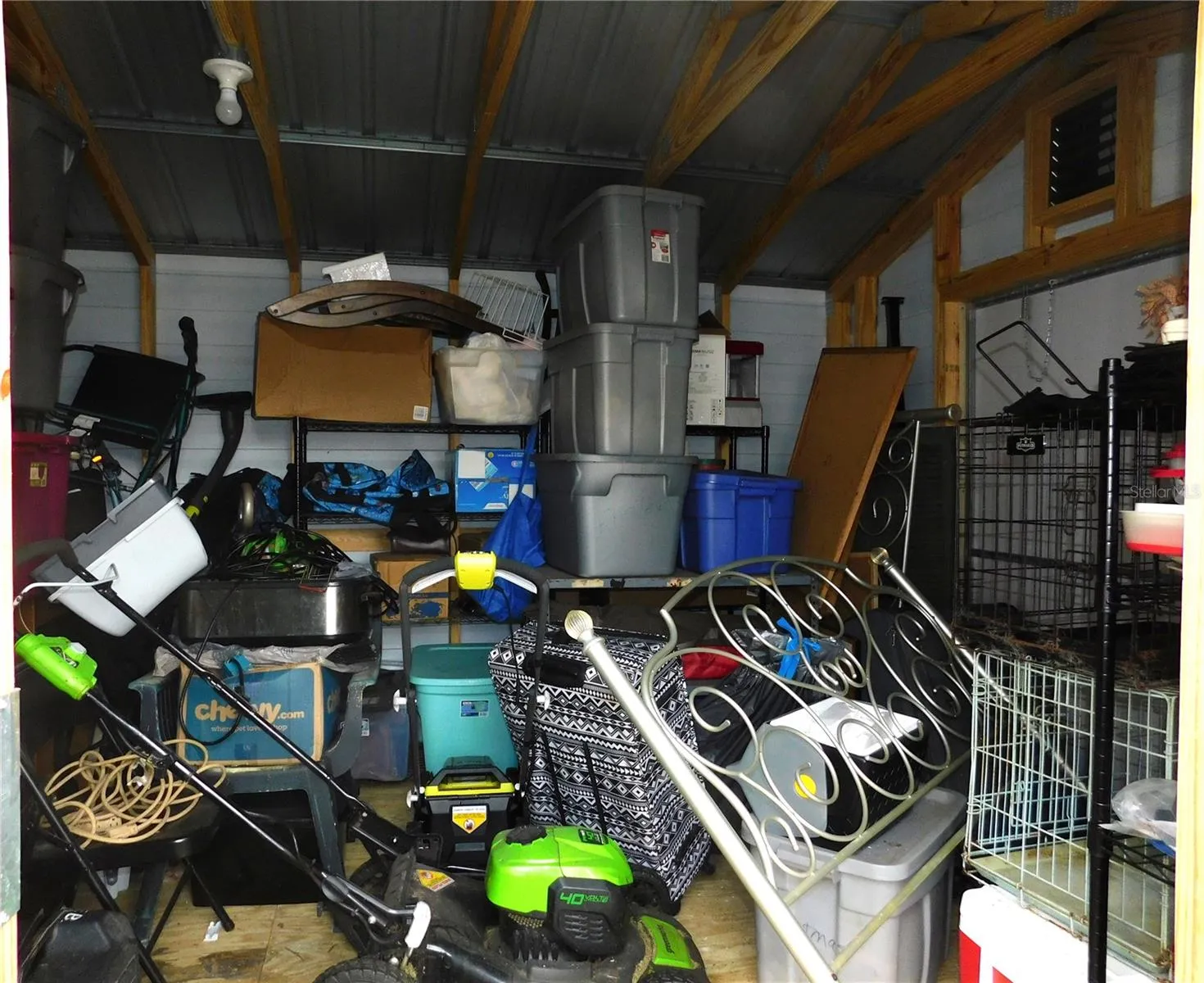 Inside of storage shed