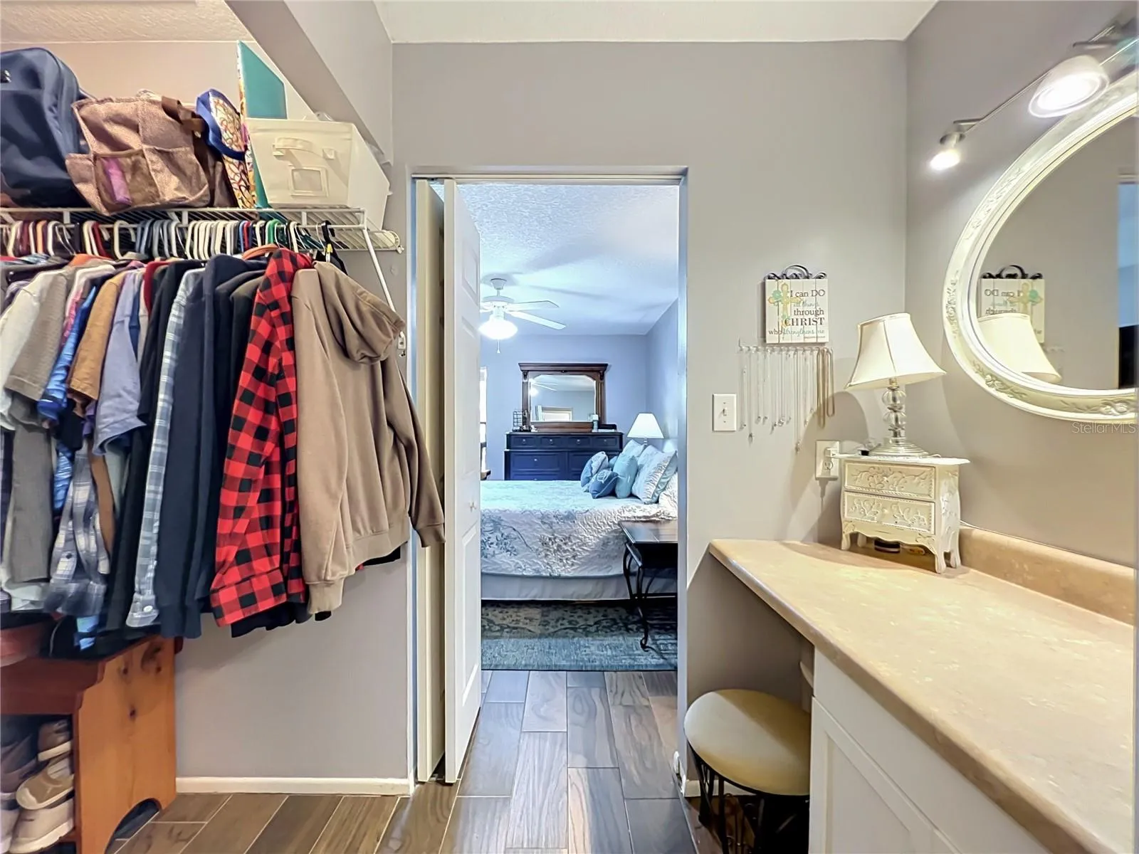 Primary Walk-In Closet & Dressing Vanity