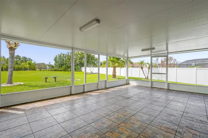 Rear enclosed porch