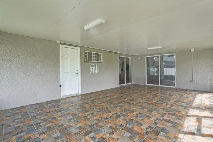Rear enclosed porch