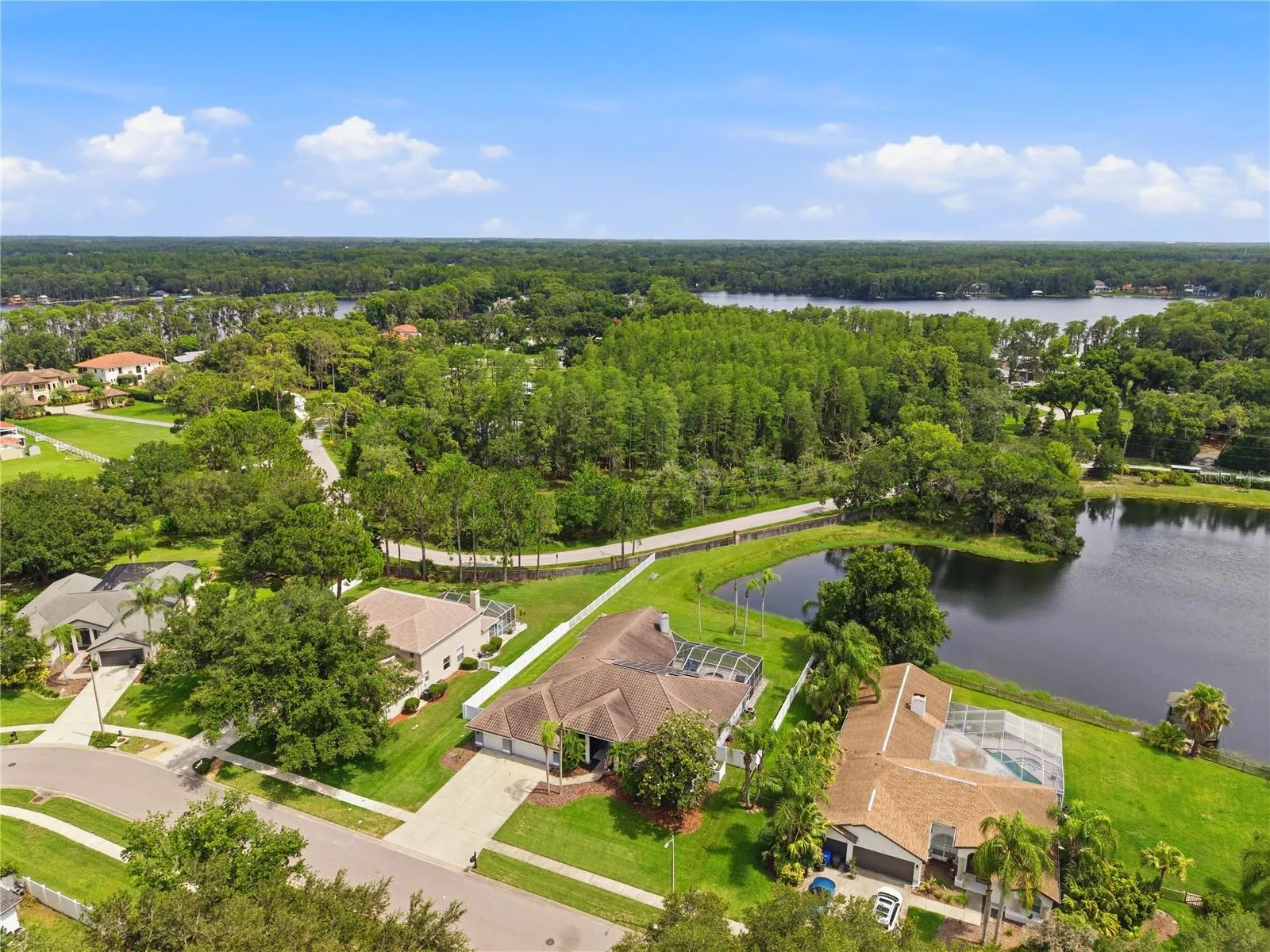 Aerial view from the northwest of the property