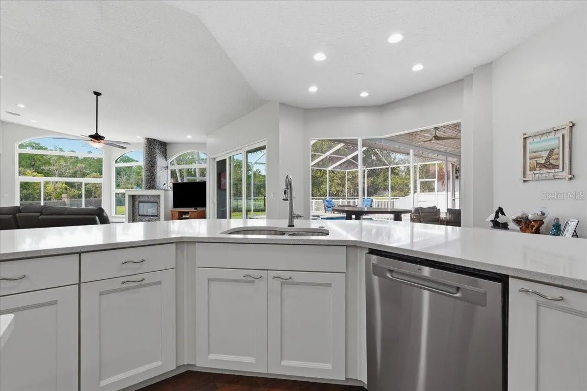 Great view of everything from the kitchen