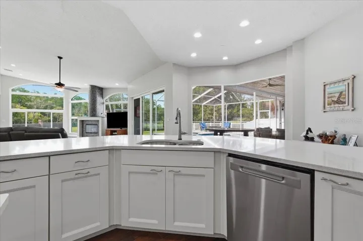 Great view of everything from the kitchen