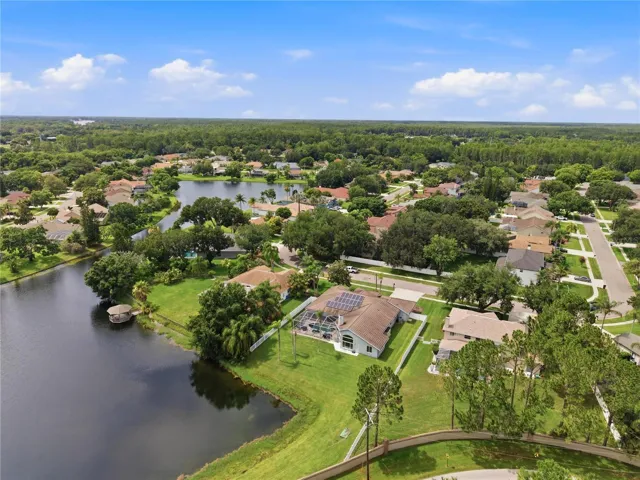 Aerial view from the southeast of the property
