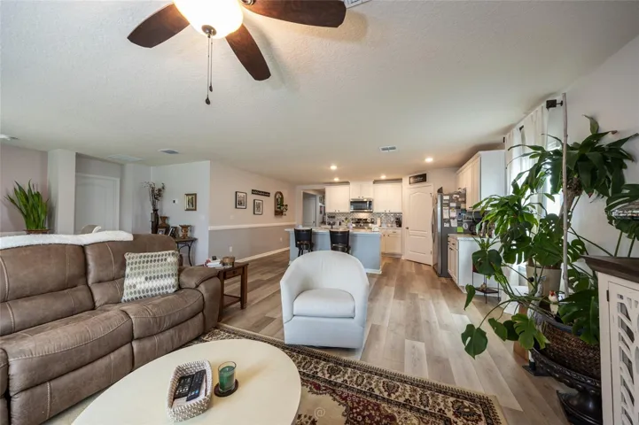 View from Family Room to Kitchen