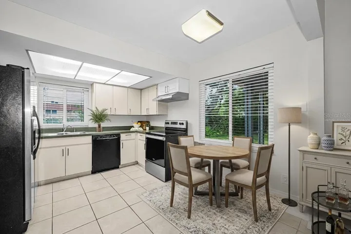Kitchen with dinette virtually staged