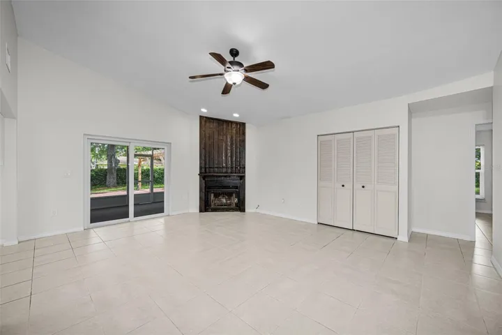 Living room with fire place