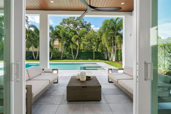 multiple 8-foot-high sliding glass doors allow your own outdoor paradise be part of your everyday lifestyle.