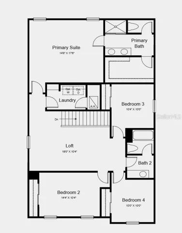Second Floor Plan - Additional Highlights Include: window blinds throughout the whole house