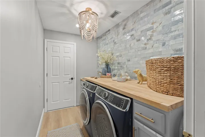 Laundry Room/Designer Chandelier