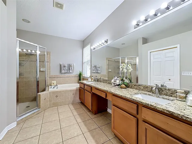 Primary bath with expansive countertop