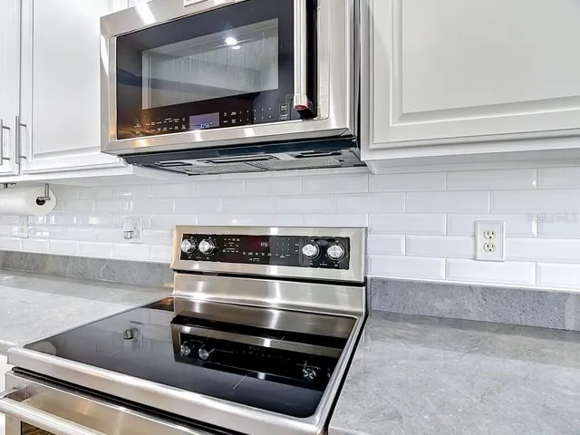 High end Kitchen Aid range and microwave