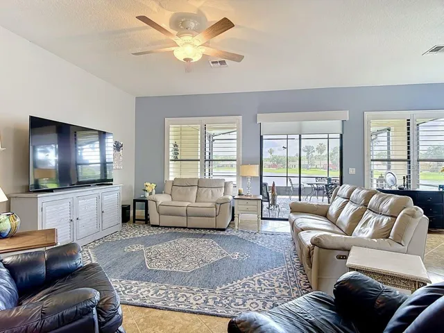 Large Great room, great for entertaining, with beautiful water view.