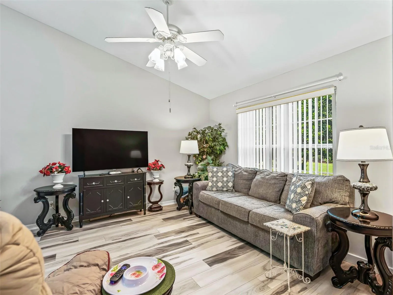 Living area w/Luxury Vinyl Plank flooring
