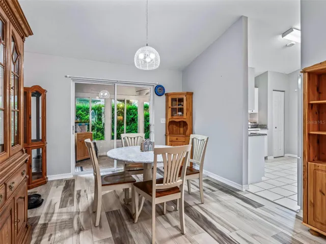 Dining area w/Designer Light fixture