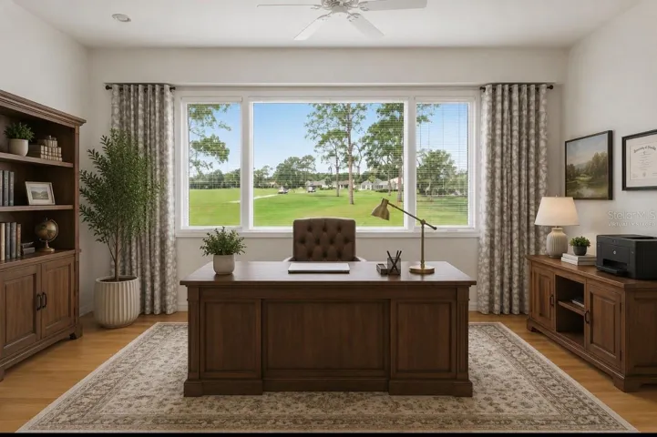 Bonus room virtually staged as office