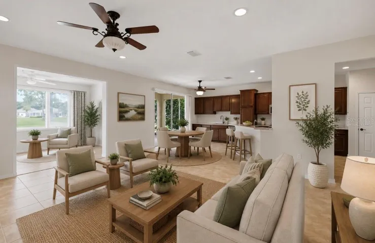 Living room virtually staged