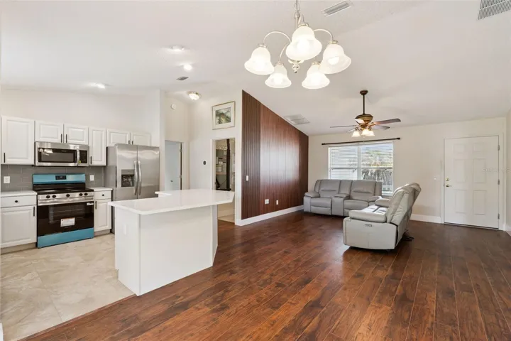 Living Room Open to Upgraded Kitchen