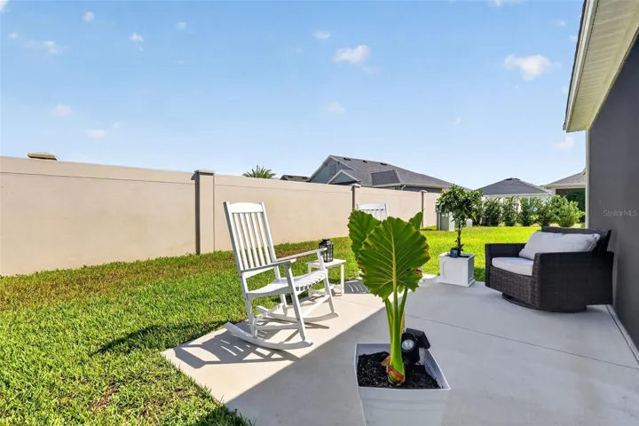 Rear Patio with Privacy Wall