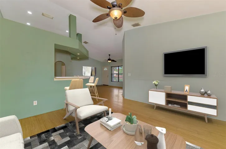 Virtually staged Living Room