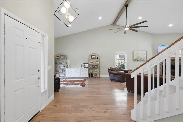 Foyer facing living