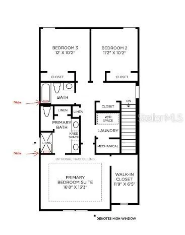 Second floor layout with upgrades