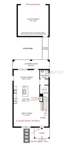 First floor layout with upgrades