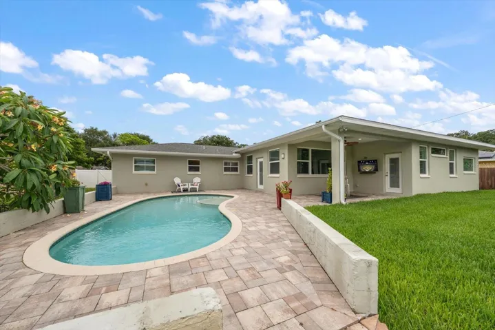 Pool view from the rear of the property-keep an eye on those guests and kids!!