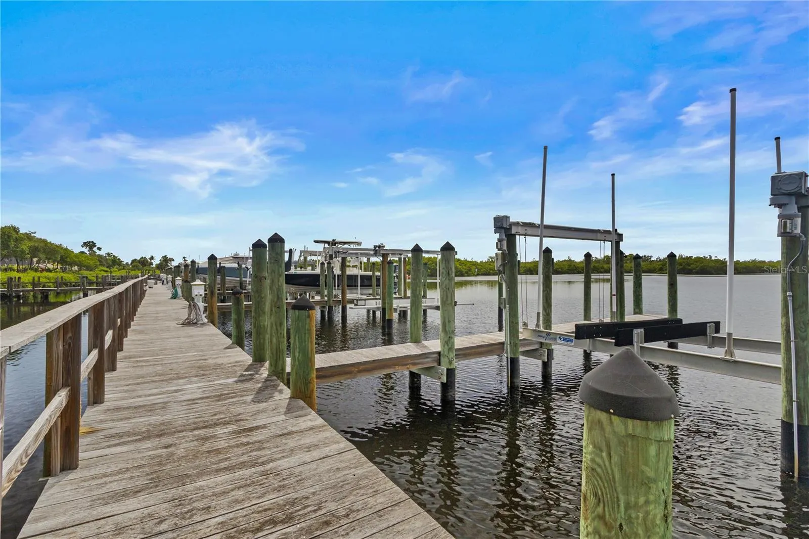 This home comes with a boat slip with boat lift.