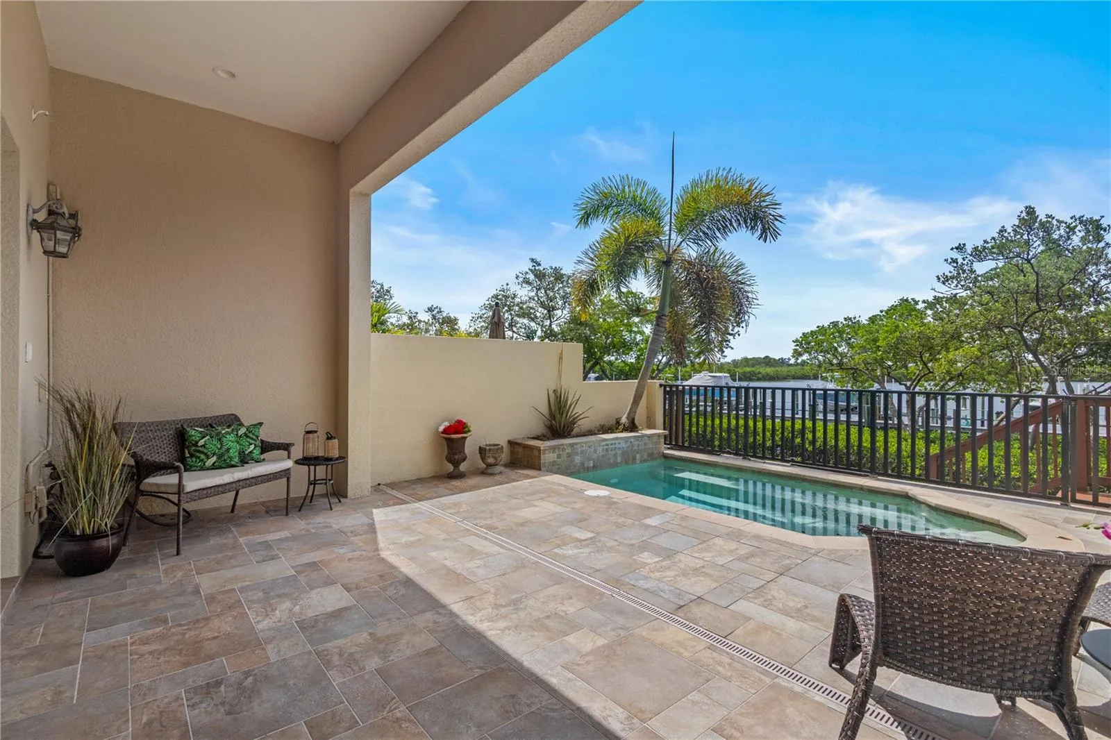 Plunge pool overlooking Weedon Island Preserve