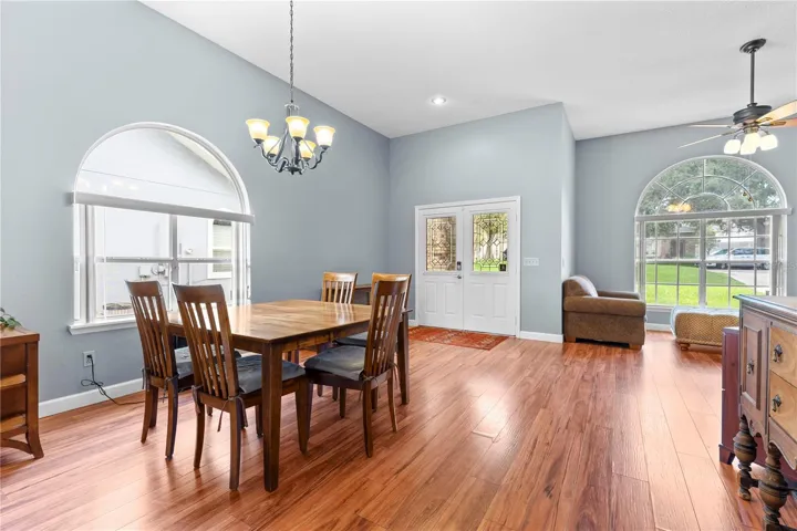 Dining room and living  room at the front of the house