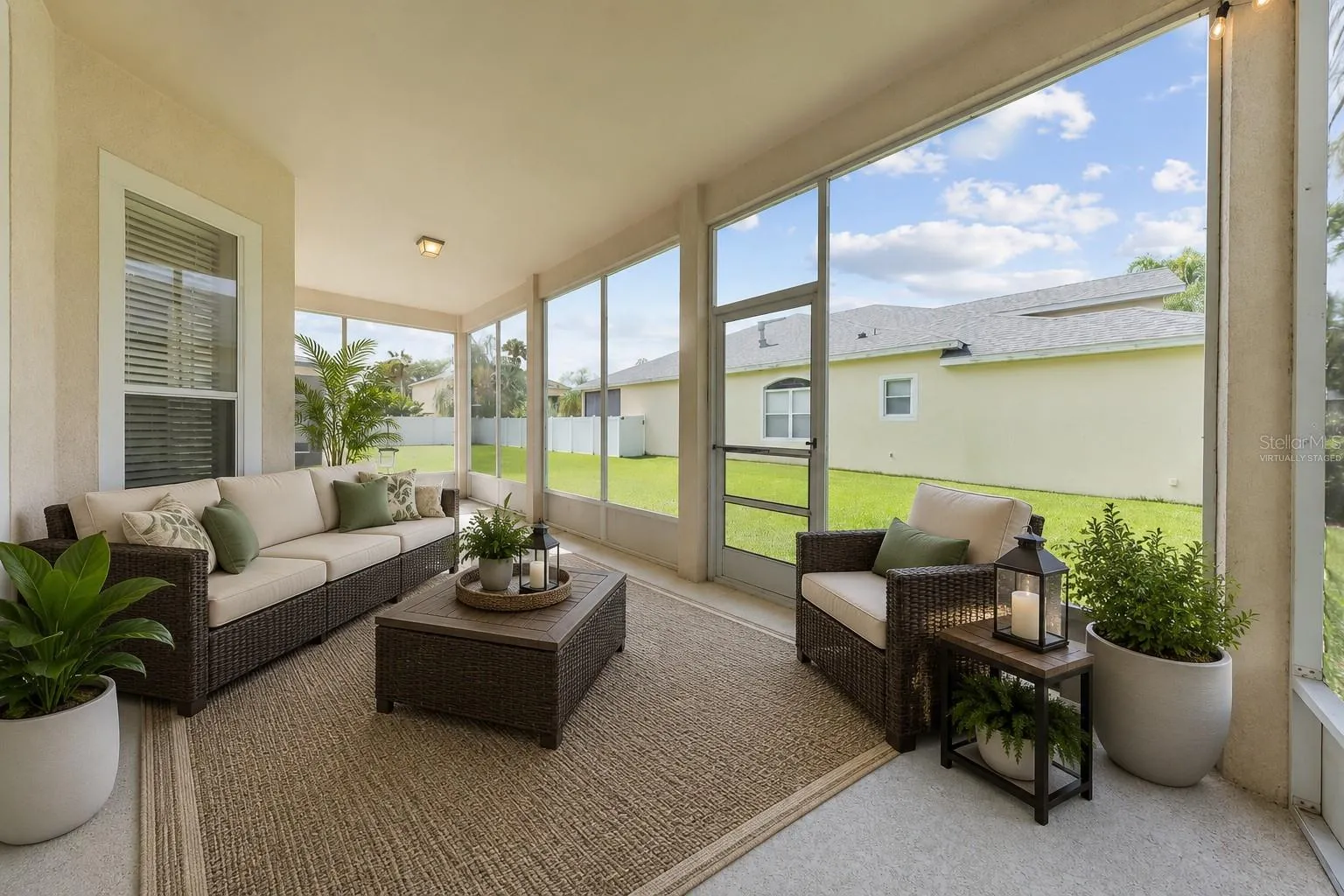 VIRTUALLY STAGED SCREENED LANAI