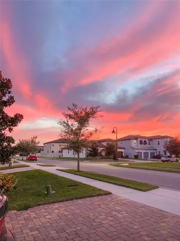 sunset view from front porch of the house.